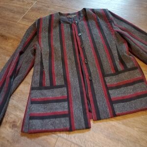 Vintage Steven Michaels Red and Black Striped Jacket